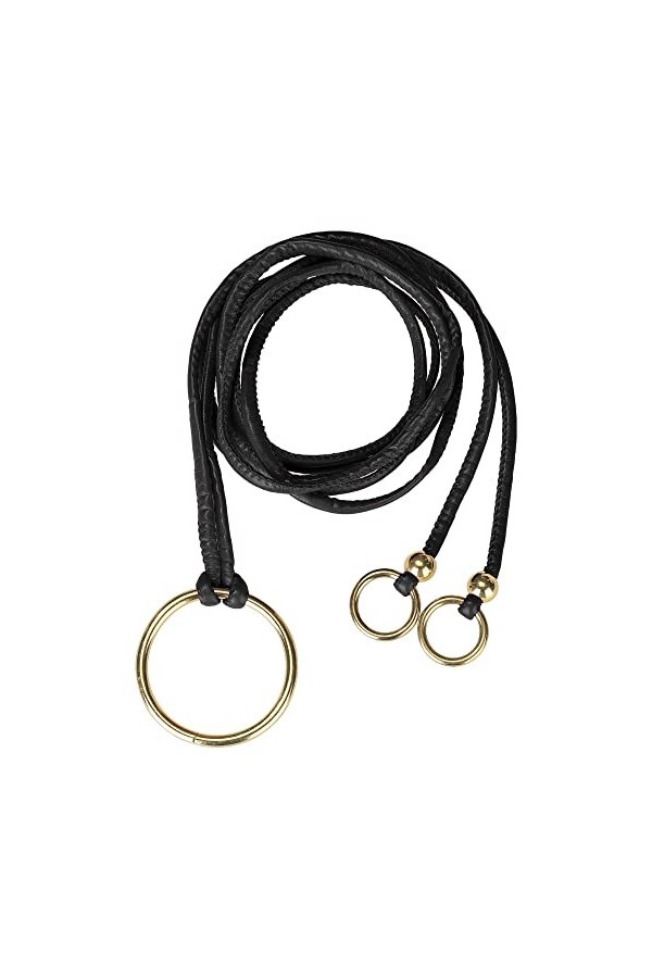 Allegra K Ceinture fine en cuir synthétique pour femme avec extrémités rondes à nouer soi-même, Noir , taille 36"