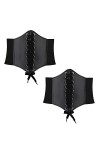worahroe Lot de 2 ceintures de waspie pour femme - Ceinture élastique - Corset - Ceinture à lacets pour femme - Ceinture larg