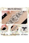 Ceinture de mariée noire pour robe de mariée avec perles brillantes pour robe de mariage, fête, bal de fin dannée, femmes et