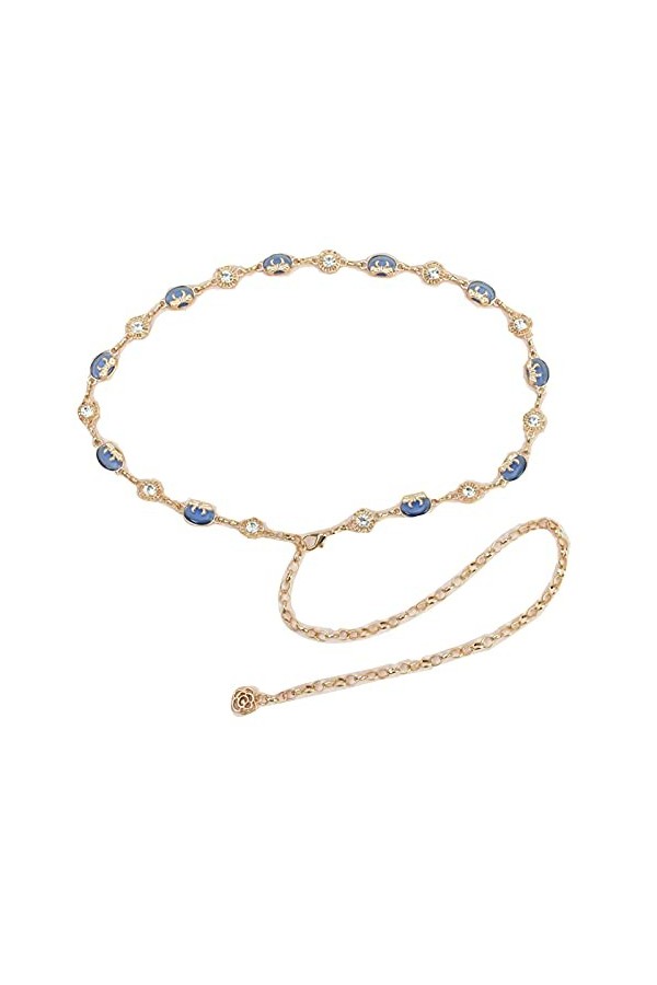 MEGAUK Ceinture de mariée en strass pour femme - Idéale pour robe de mariage, fête, demoiselle dhonneur, 06060 bleu, taille 