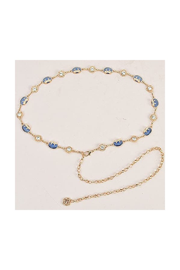 MEGAUK Ceinture de mariée en strass pour femme - Idéale pour robe de mariage, fête, demoiselle dhonneur, 06060 bleu, taille 