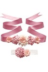 Amorar Bandeau Robe Ceinture Ensemble Couronne de Fleurs Femme Fille&nbsp;GuirlandeCeinture de Strass Robes de Demoiselle dhonneu