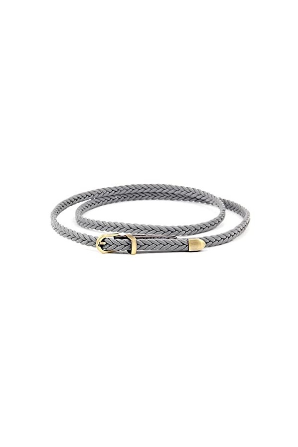 Vordpe Ceinture tressée fine pour femme - Pour robe et pantalon, gris, taille unique