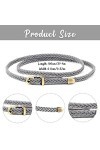 Vordpe Ceinture tressée fine pour femme - Pour robe et pantalon, gris, taille unique
