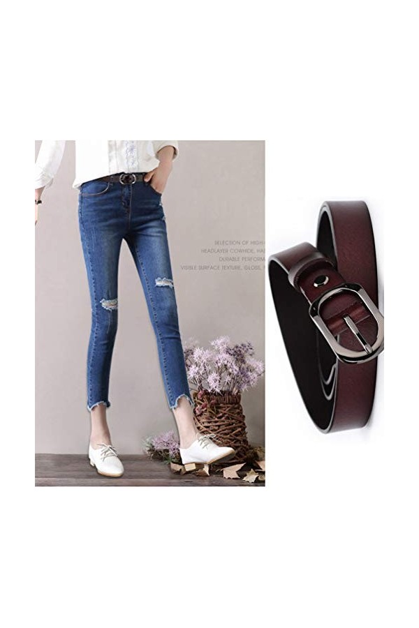 Porbbow Ceintures habillées en cuir véritable pour femmes fabriquées avec une ceinture de qualité supérieure pour le travail 