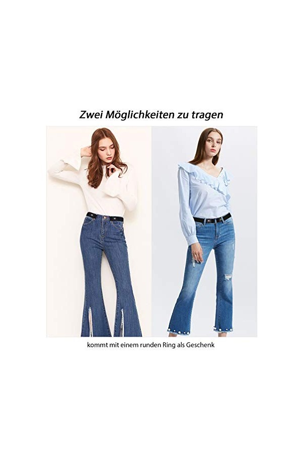 SUOSDEY Ceinture élastique pour femme, ceinture sans boucle, ceinture invisible pour jeans, pantalon, ceinture extensible rég