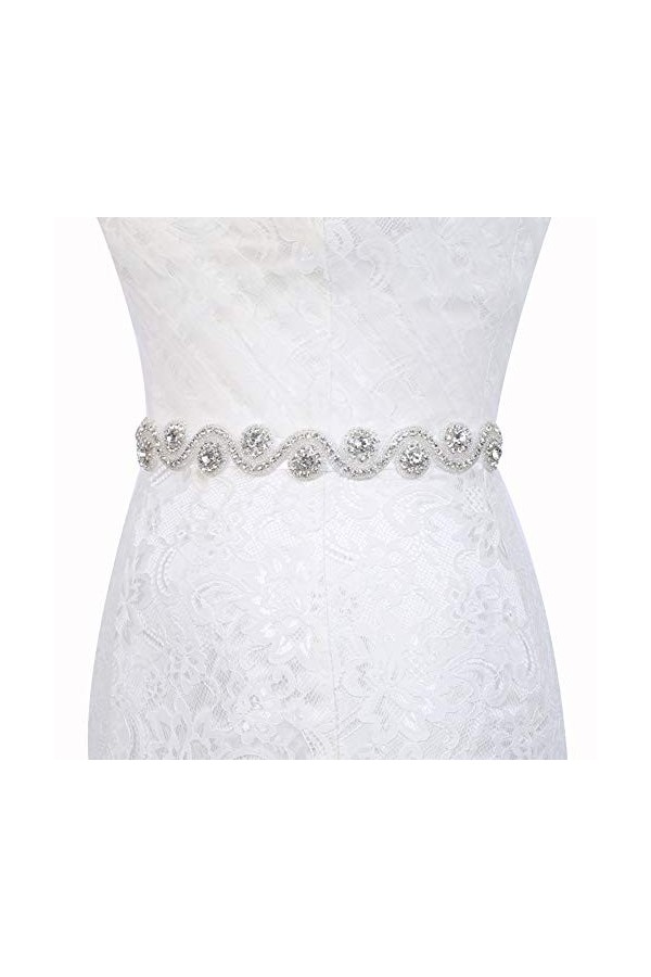Amorar Femmes Ceinture de Mariage Ceinture de mariée Ceinture en Strass Ceinture de mariée en Cristal de Demoiselle dhonneur