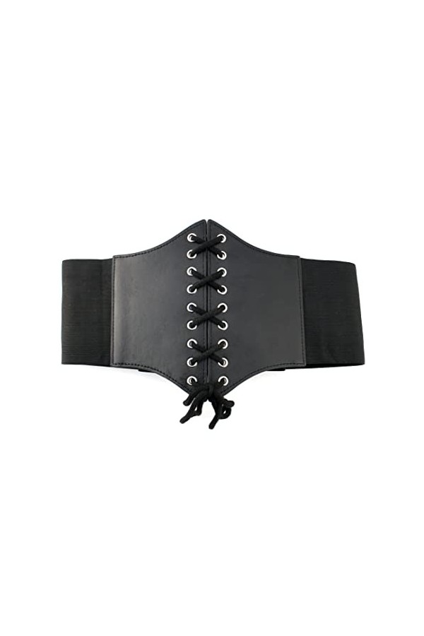 Ceinture de taille à lacets Bustiers Corset élastique Ceinture de taille Waspie Ceinture noire marron, Noir , taille unique