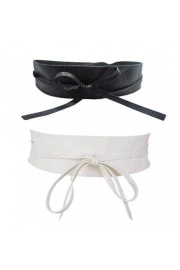 CHENGZI Lot de 2 ceintures de taille pour femme - Tendance - À nouer soi-même - En polyuréthane souple - Pour un usage quotid