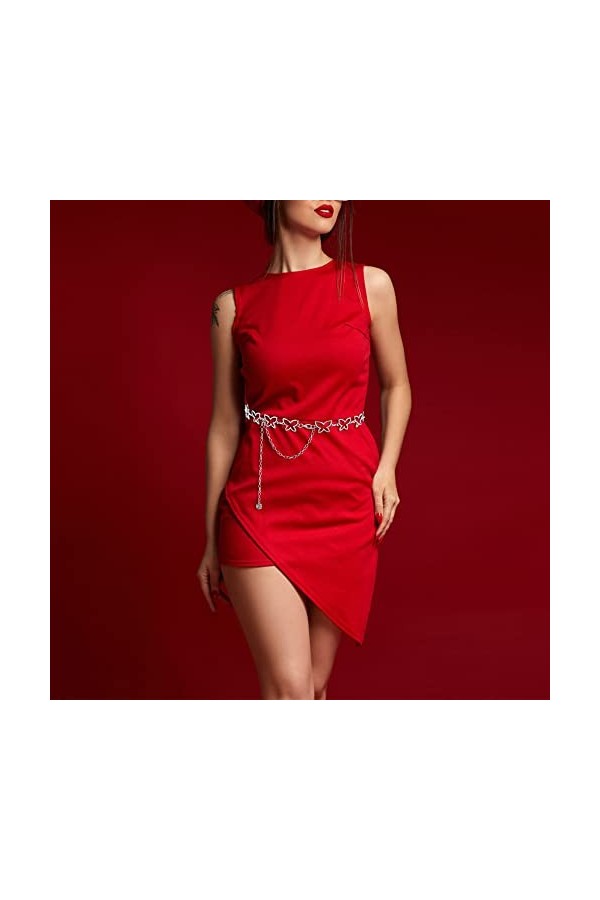 CHIC DIARY Ceinture en forme de papillon pour femme - Argent - Élégant - Décoratif - Chaîne de taille, argenté, taille unique