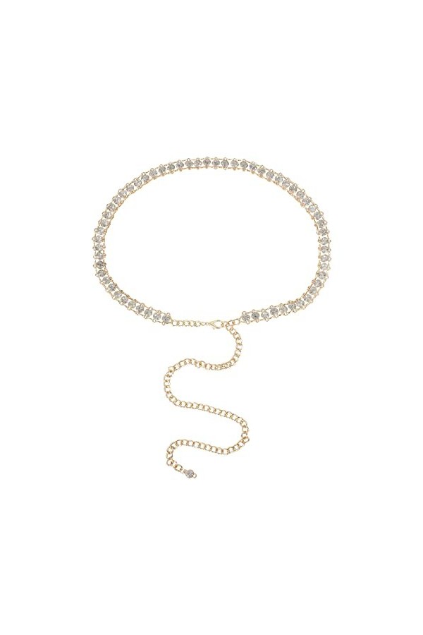 MilyaDE Ceinture en strass pour femme - Élégante ceinture de taille - Chaîne de taille en métal - Idéal pour robe, A-argenté.