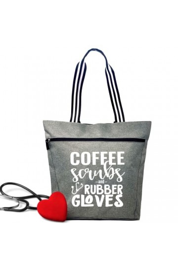 Grand sac fourre-tout à fermeture éclair avec poches pour infirmières – Parfait pour le travail, cadeaux pour CNA, RN, étudia