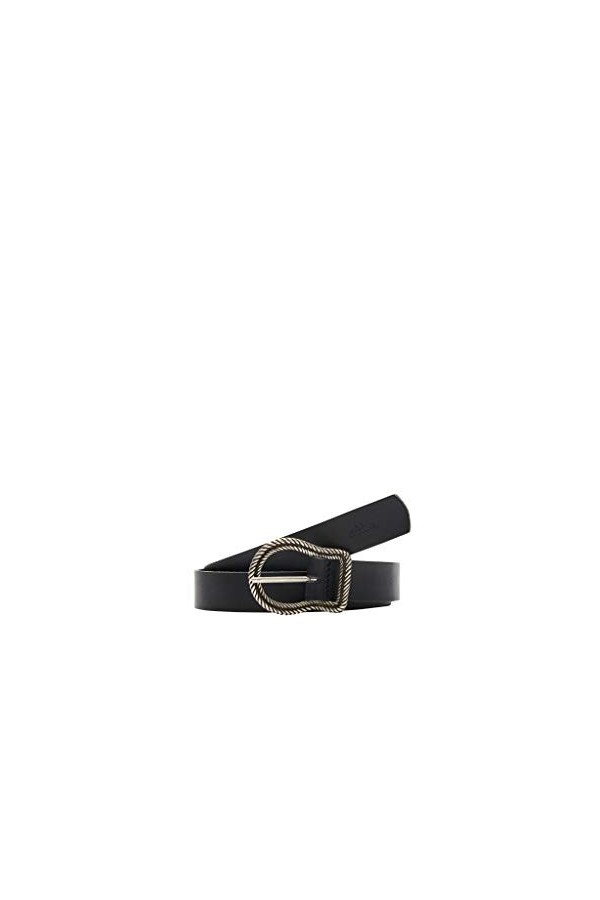 s.Oliver Ceinture en cuir pour femme avec boucle Noir 85