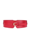XIAOWU Ceinture élastique large pour femme - Noir, marron, rouge - Pour robe - Boucles tendance, E-rouge.