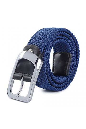 HANCHAO Ceinture Tressée Élastique Femmes Hommes Ceinture Extensible Unisexe Belt Bleu-4-105cm