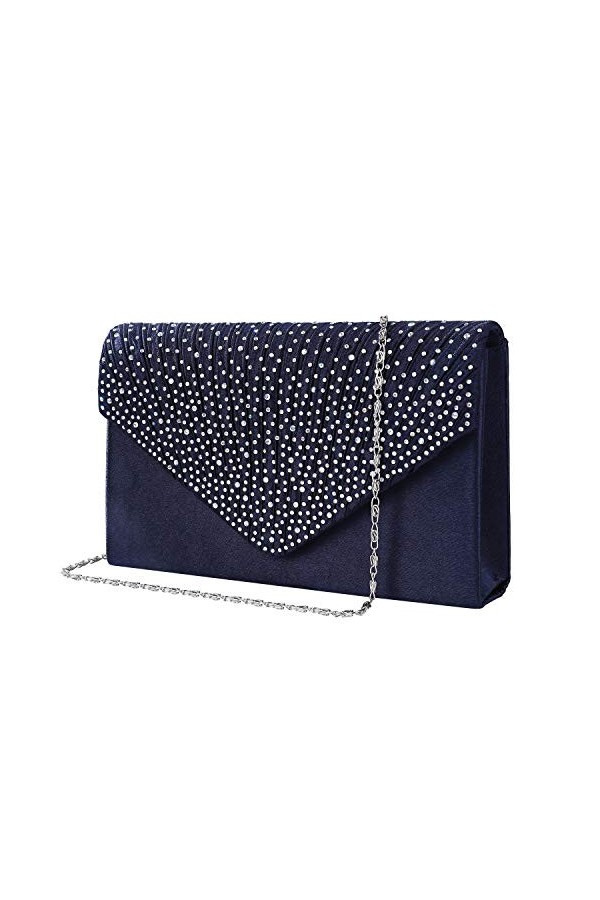 MaoXinTek Satin Pochette Mariage Soirée Sac à Main Bandouliere pour Femme pour Fête Cocktail Mariage Cadeau, Élégant Envelopp