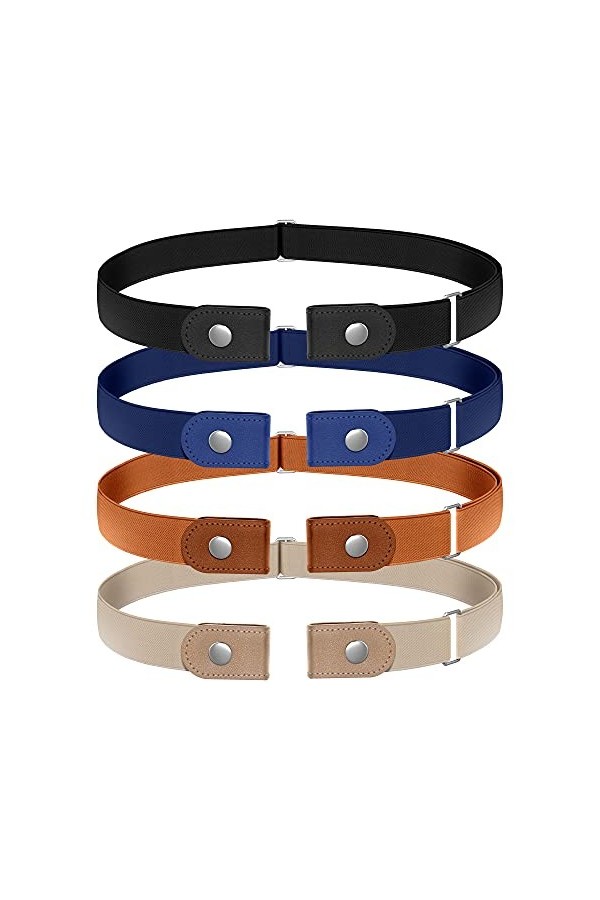 Udekit Pas de Boucle Ceinture élastique Extensible Taille Ceinture Boucle Libre pour Jeans Pantalons 3 pièces/ensemble 