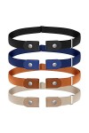 Udekit Pas de Boucle Ceinture élastique Extensible Taille Ceinture Boucle Libre pour Jeans Pantalons 3 pièces/ensemble 