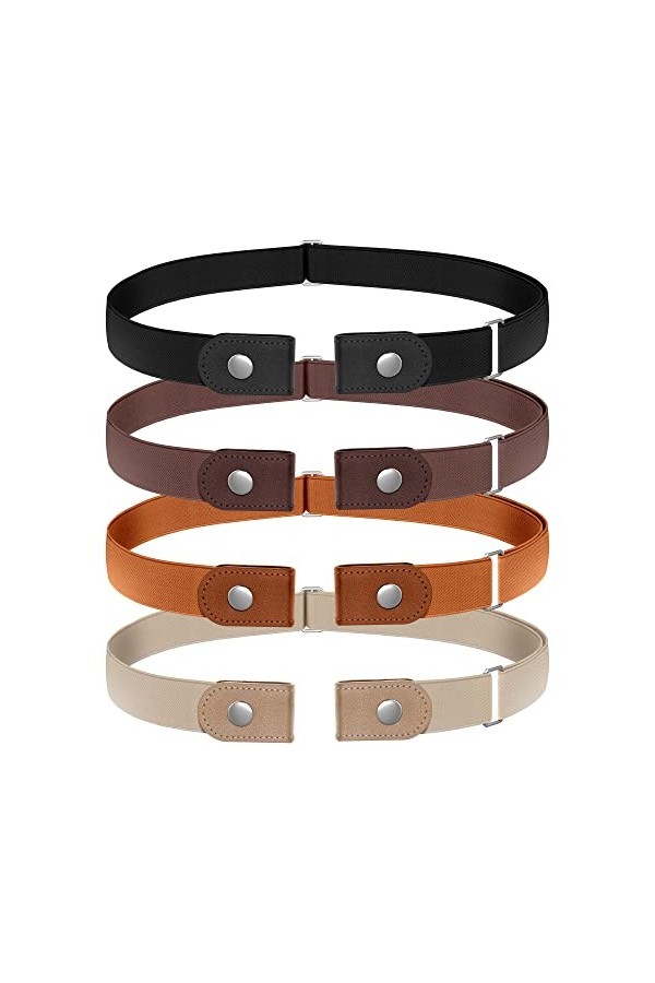 Udekit Pas de Boucle Ceinture élastique Extensible Taille Ceinture Boucle Libre pour Jeans Pantalons 3 pièces/ensemble 