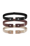 Udekit Pas de Boucle Ceinture élastique Extensible Taille Ceinture Boucle Libre pour Jeans Pantalons 3 pièces/ensemble 