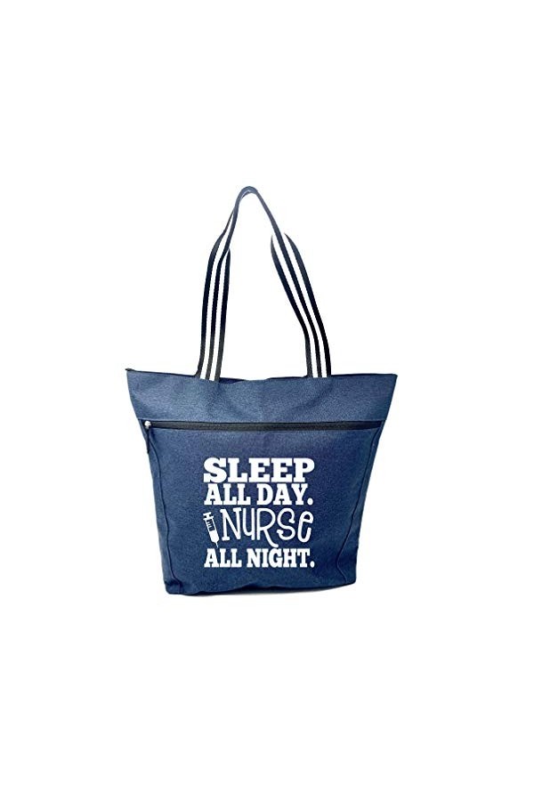 Grand sac fourre-tout à fermeture éclair avec poches pour infirmières – Parfait pour le travail, cadeaux pour CNA, RN, étudia