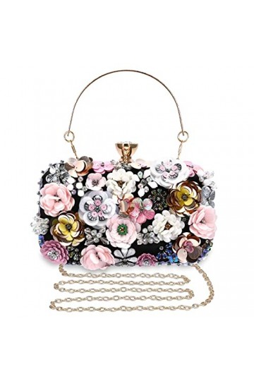 UBORSE Sac de Soirée Pochette Femme Soirée Mariage Sac à Main Femme Sac Porté épaule Sac Bandoulière Chaîne Démontable Superb