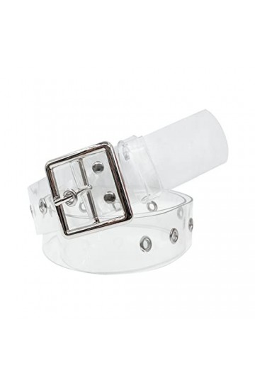 Ceinture de taille en gelée transparente large en PVC à la mode avec boucle fantaisie pour femmes filles trou Color2-One 