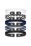 aurorayer Lot de 5 ceintures sans boucle - Sans boucle - Invisible - Réglable - Pour homme et femme, Noir, blanc, bleu, bleu 