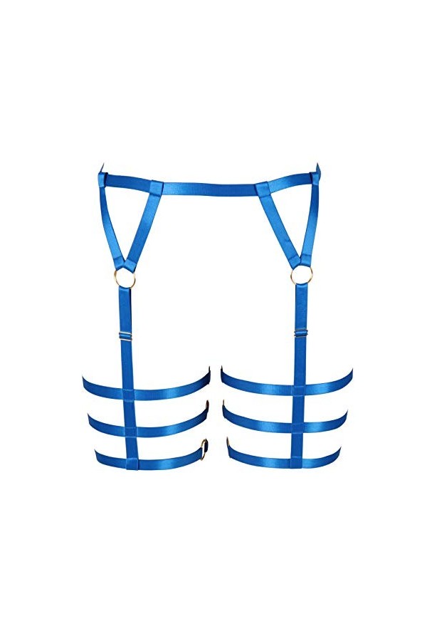 BANSSGOTH Harnais de corps pour femmes porte-jarretelles Lingerie cage jambe sangle Punk gothique grande taille tissu extensi