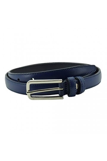 Conte Massimo, Ceinture Fine pour Femme en Cuir véritable, Made in Italy, Raccourcissement Possible, 2 cm de Haut