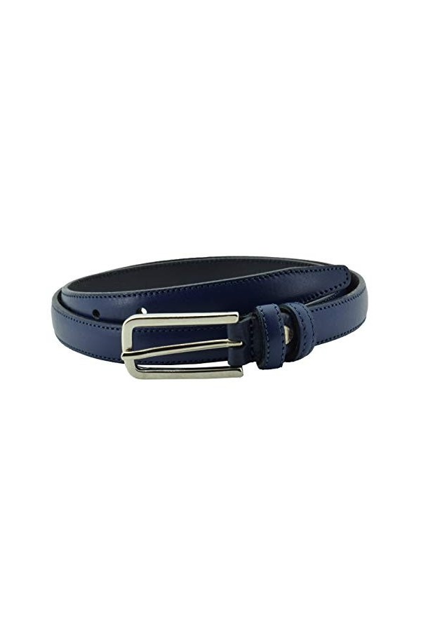 Conte Massimo, Ceinture Fine pour Femme en Cuir véritable, Made in Italy, Raccourcissement Possible, 2 cm de Haut