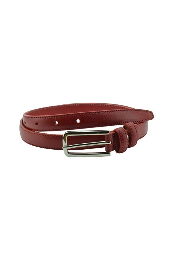 Conte Massimo, Ceinture Fine pour Femme en Cuir véritable, Made in Italy, Raccourcissement Possible, 2 cm de Haut