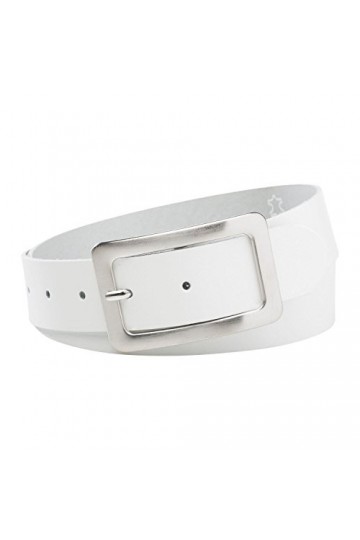 INVIDA Ceinture pour femme JOYCE en blanc avec grande boucle de ceinture - Blanc - 100