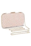UBORSE Sac de Soirée en Perles Pochette Mariage Sac à Main Femme en Bandoulière Chaîne Démontable Superbe Cadeau pour Fête