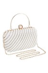 UBORSE Sac de Soirée en Perles Pochette Mariage Sac à Main Femme en Bandoulière Chaîne Démontable Superbe Cadeau pour Fête