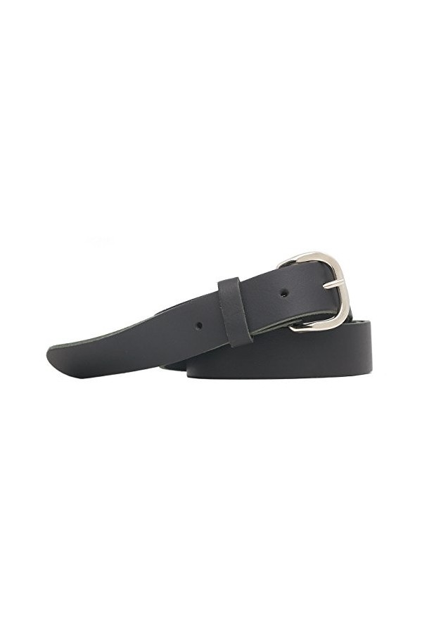 shenky - Ceinture en cuir - largeur 3 cm - longueur totale de 140 cm à 180 cm - noir - 180 cm