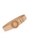 Ceinture élastique en rotin avec boucle en bois. - - taille 94 cm