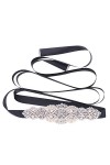 Tendaisy Ceinture de Mariée Femme Strass Mariage Ceinture avec Perles Cristal Perles pour Robes et Robes - Noir - style/1