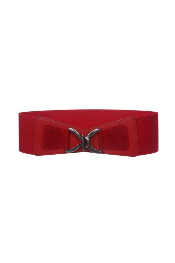Ceinture élastique pour femme - 75 mm de large - Taille haute - Rouge - M/L 32/34" taille
