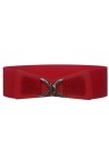 Ceinture élastique pour femme - 75 mm de large - Taille haute - Rouge - M/L 32/34" taille 