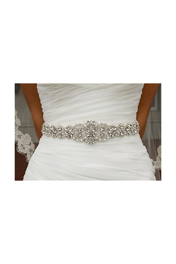 San Bodhi Ceinture tressée avec cristaux de strass pour mariage