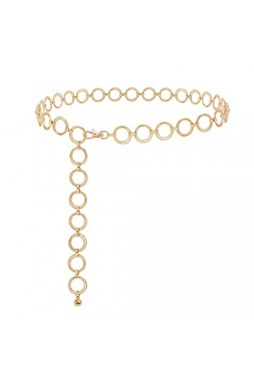 XIAOWU Chaîne de ceinture pour robe en métal - Chaîne de ceinture pour femme - Motif soleil de lune et étoile - -