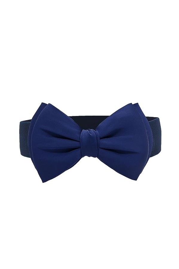 Ceinture Élastique avec Nœud Accessoire Mode Rétro Uni Femmes rose