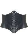 HANERDUN Ceinture Corset pour Femme Cuir Corset à Lacets Ceinture Élastique Ceinture Rétro Cinch Quatre Tailles - Noir - Tail