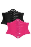 TAIZER 2 Pièces Ceinture Corset Steampunk Ceinture Large de Corset Rétro Ceinture de Taille Élastique Attachée Femme Corset É