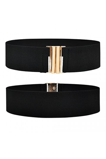 DUOXIN Lot de 3 Ceintures Extensible pour Femme, Ceintures de Taille Emboîtement Large Élastique Sangle Rétro Ceinture Elasti