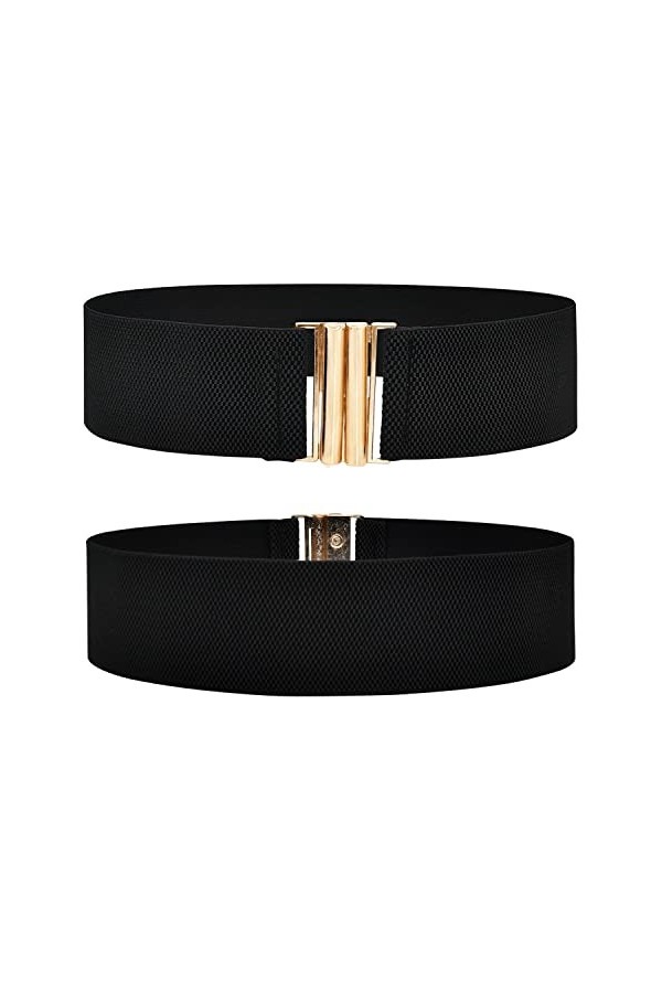 DUOXIN Lot de 3 Ceintures Extensible pour Femme, Ceintures de Taille Emboîtement Large Élastique Sangle Rétro Ceinture Elasti