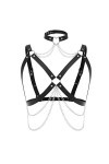 Zookey Chaîne de corps gothique en cuir noir pour femme et fille, Noir , M
