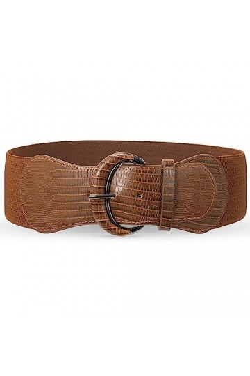 XZQTIVE Lot de 4 ceintures larges pour femme - Taille élastique - Stretch - Vintage - Pour robes, 2-marron, XXL: Fit fir Tail