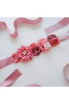 Egurs Fleur Ceinture en Dentelle Rose Ceinture Mariage Nuptiale Ceinture de Mariage Ivoire
